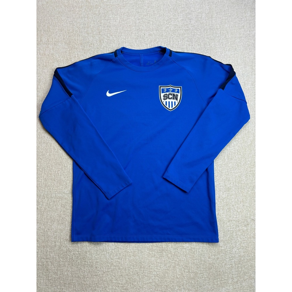Nike Dri-FIT Mens Blue SCN Soccer Training Top Long Sleeve Shirt Size M